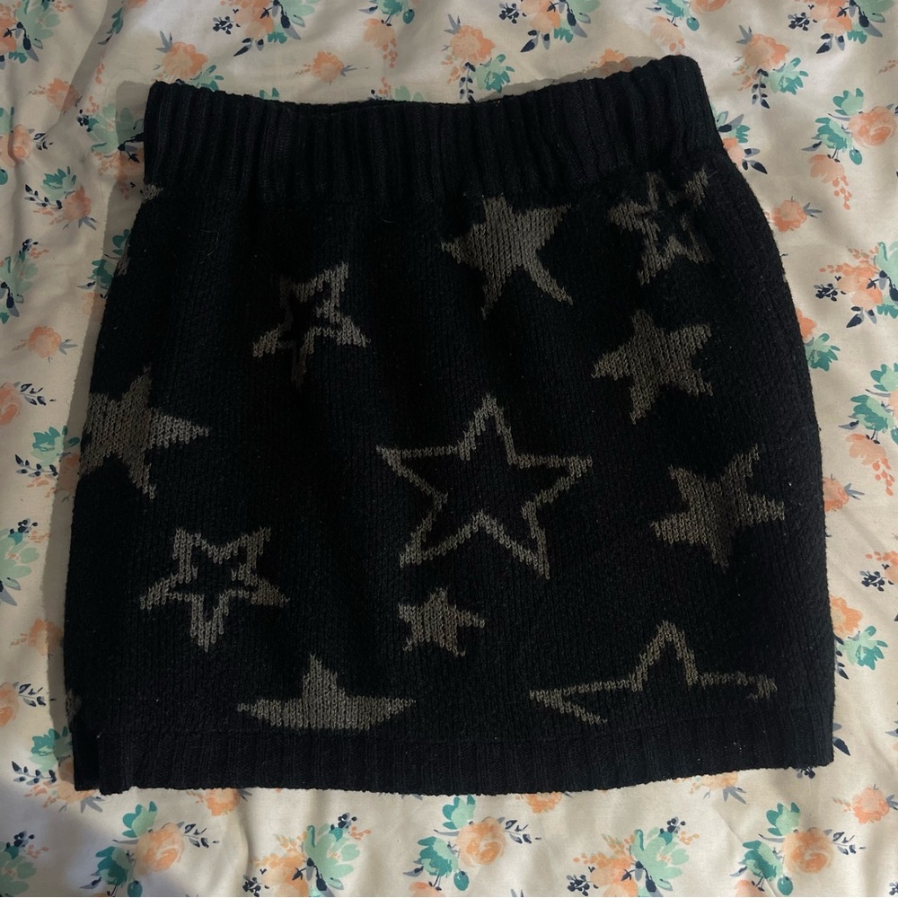 ROMWE Black and Gray Star Pencil Skirt